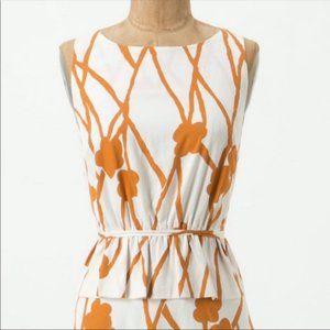 Anthropologie Maeve Ochre Vines Peplum